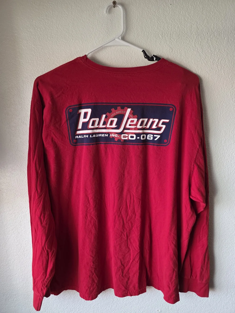 Polo by Ralph Lauren Bright Red Crewneck Long Sleeve Tee